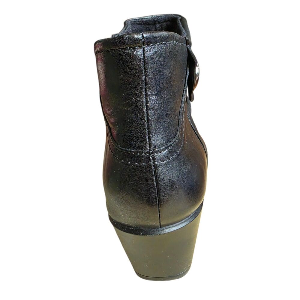 Earth Origins Mallory Ruched Ankle Boots Size 9 Wide Black With Button Accent - Picture 4 of 8